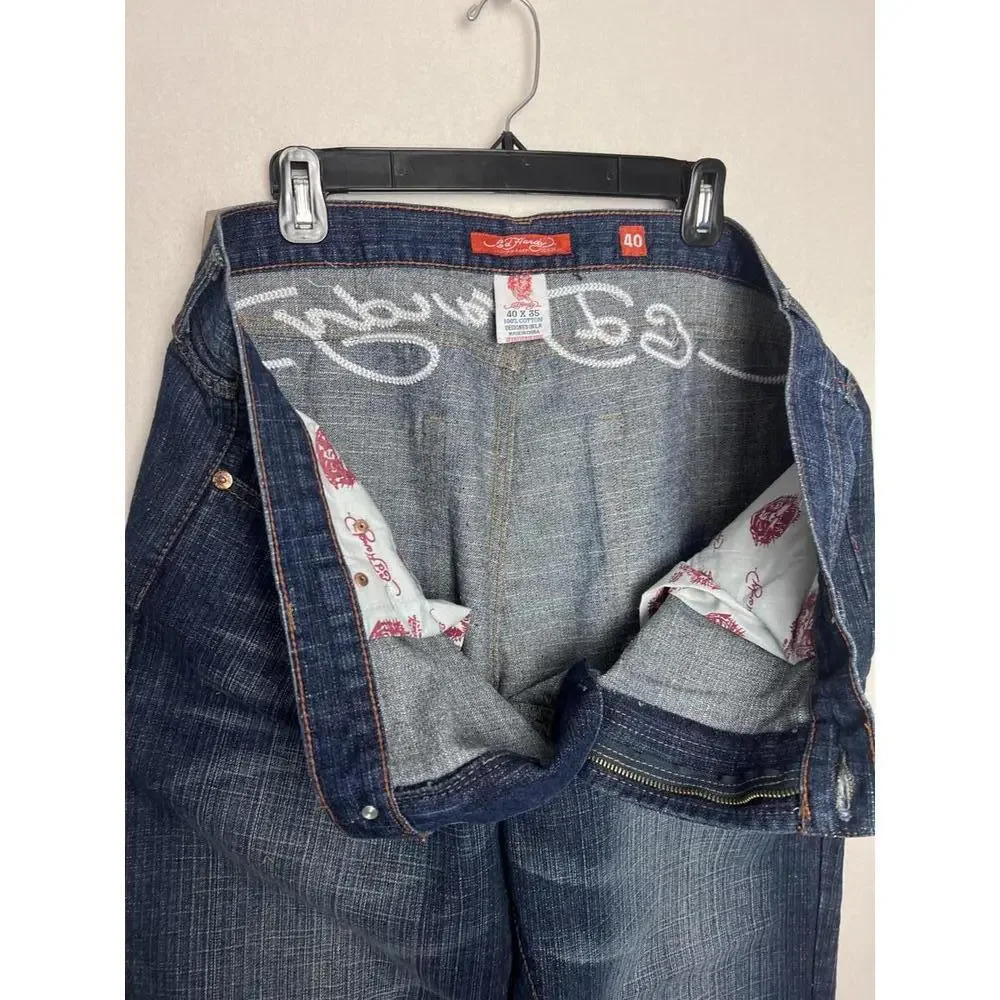 Ed Hardy Men's Jeans 2008 DEATH BEFORE DISHONOR Christian Audigier Size 40 x 35